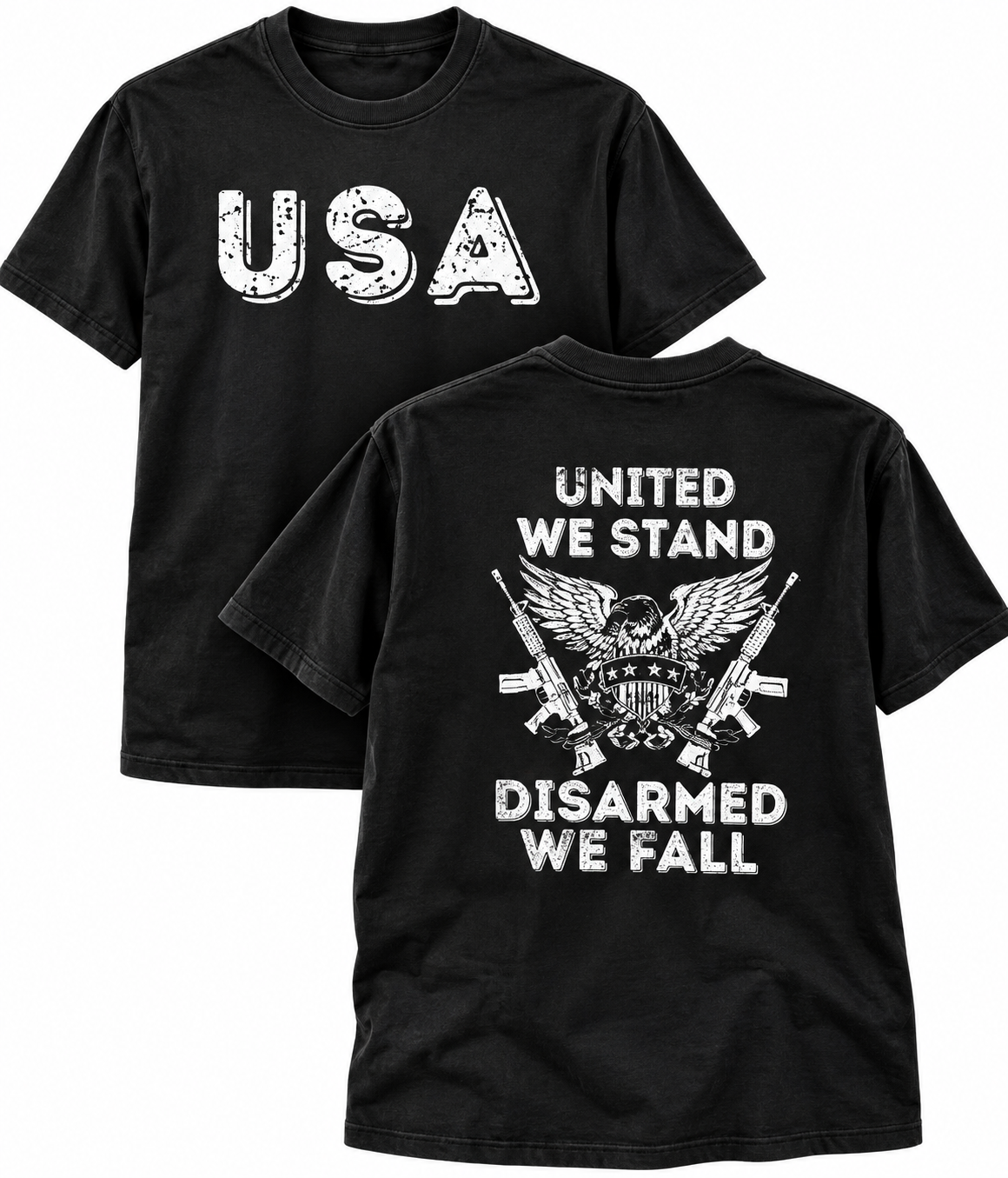 UNITED WE STAND DISARMED WE FALL T-SHIRT