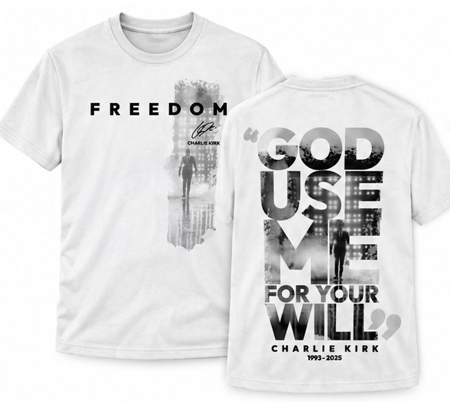 GOD USE ME FOR YOUR WILL CHARLIE KIRK T-SHIRT- BLACK