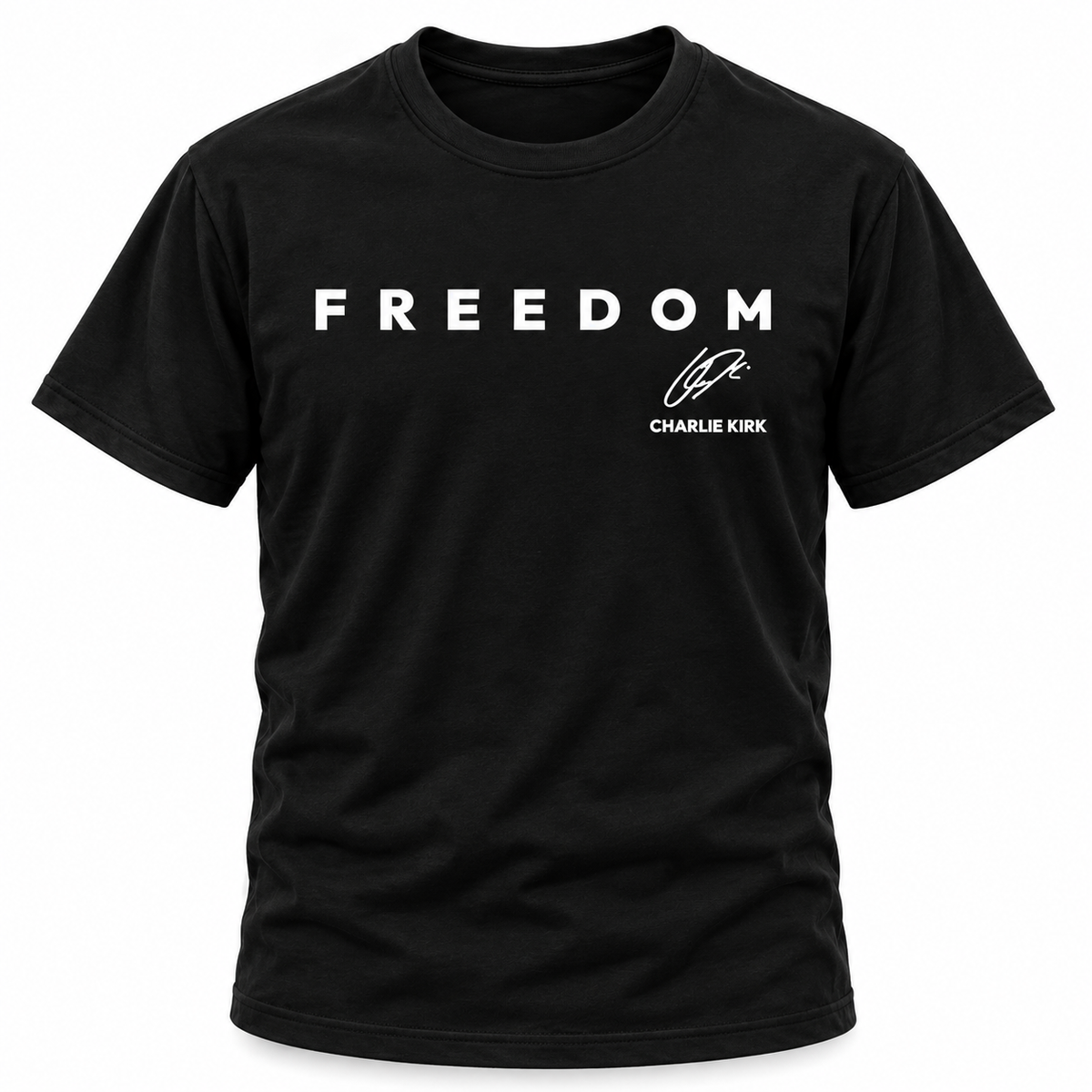 FREEDOM CHARLIE KIRK SIGNATURE T-SHIRT - RED